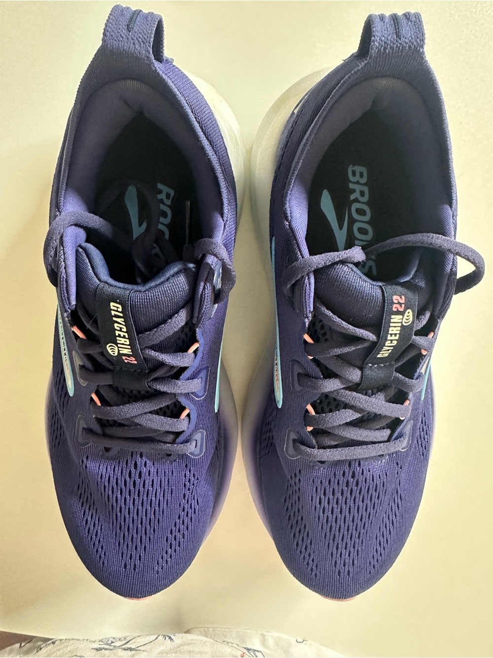 Brooks women's running shoes in deep purple with light blue accents